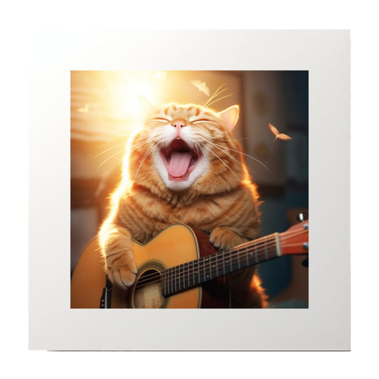 Cat Guitar Photography Collage Art Print