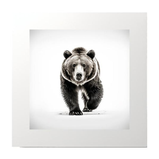 Black and White Bear Photography Print