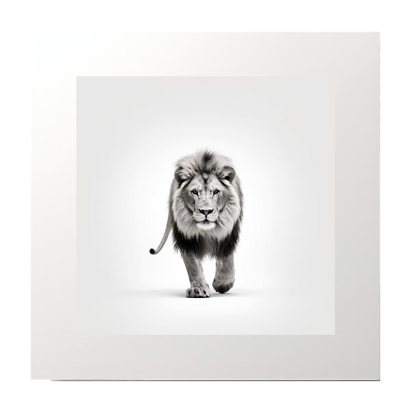 Black and White Lion Photography Print
