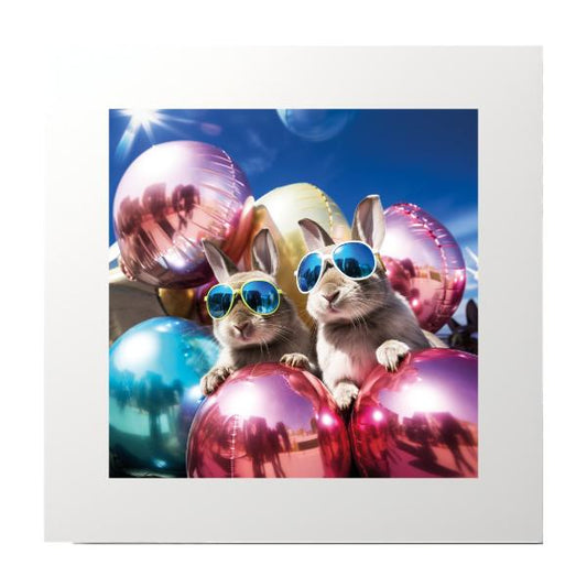 Bunnies on Balloons Photography Collage Print