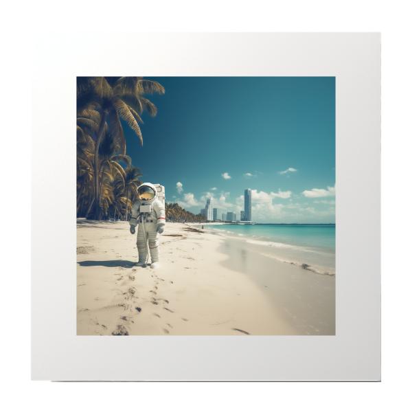Astronaut on the Beach Photography Collage Print