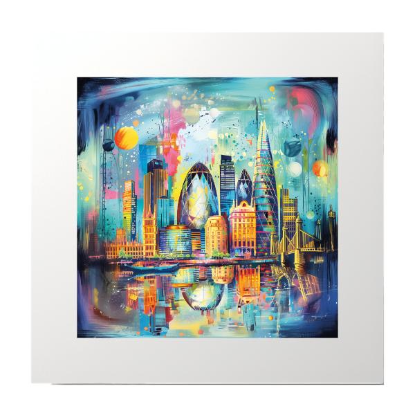 London Multicolour Painting Fine Art Print