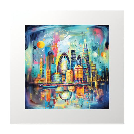London Multicolour Painting Fine Art Print