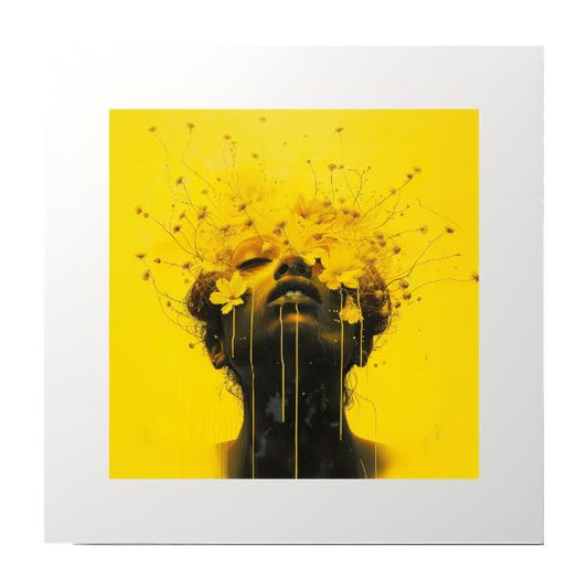 Yellow Flowers Woman Photography Print