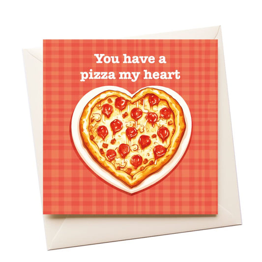 Pizza heart Love Greeting Card