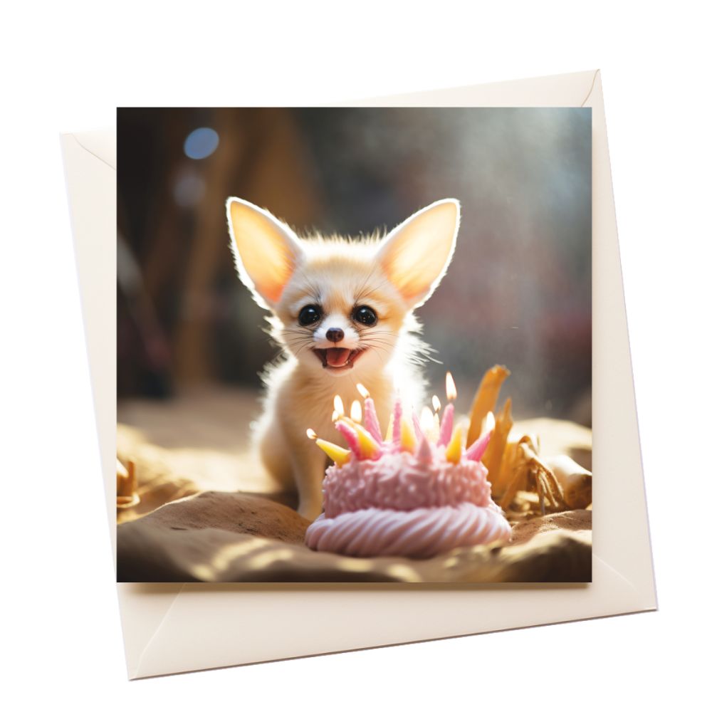 Cute Fennec Fox Birthday Greeting Card