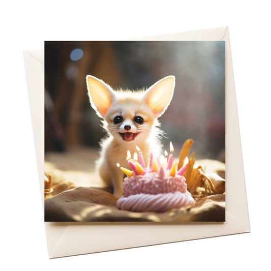 Cute Fennec Fox Birthday Greeting Card