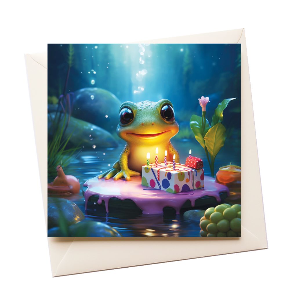 Cute Frog Birthday Greeting Card