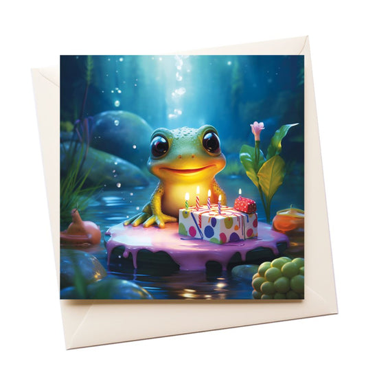 Cute Frog Birthday Greeting Card