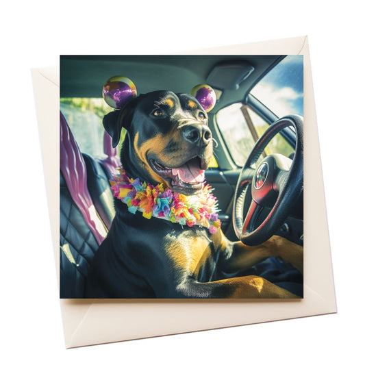 Dog Driver Birthday Greeting Card