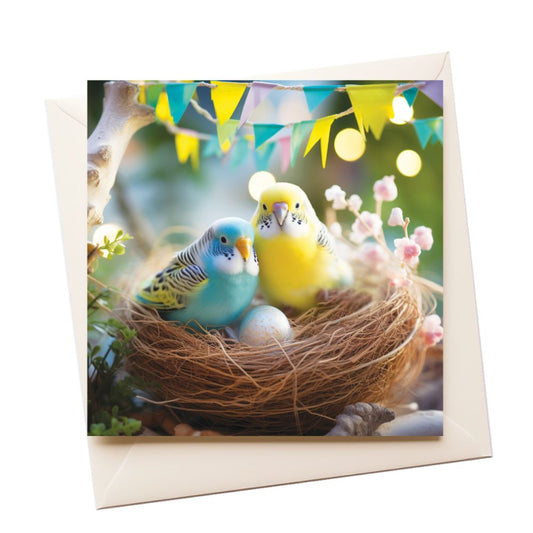 Baby Budgies New Baby Greeting Card