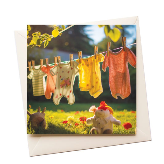 Baby Clothes New Baby Greeting Card