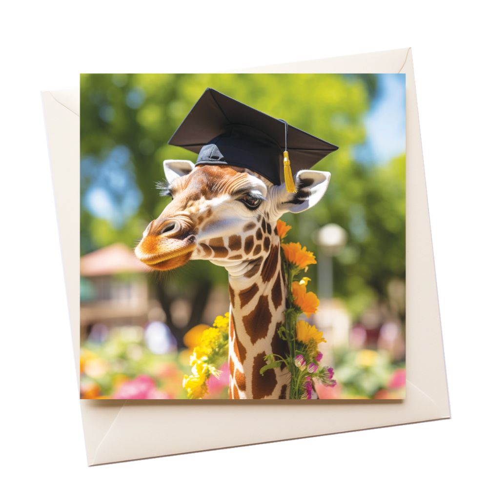 Giraffe Graduation Greeting Card