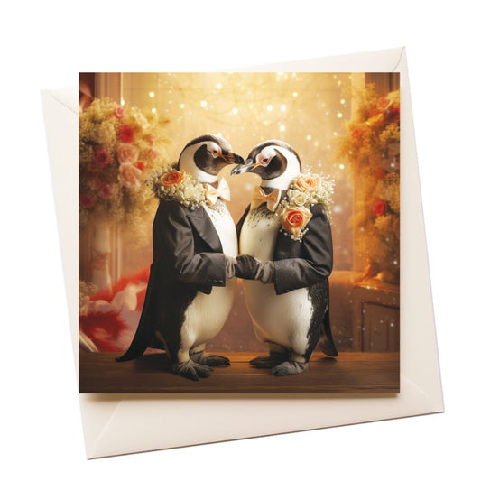 His & His Penguins  Love Greeting Card