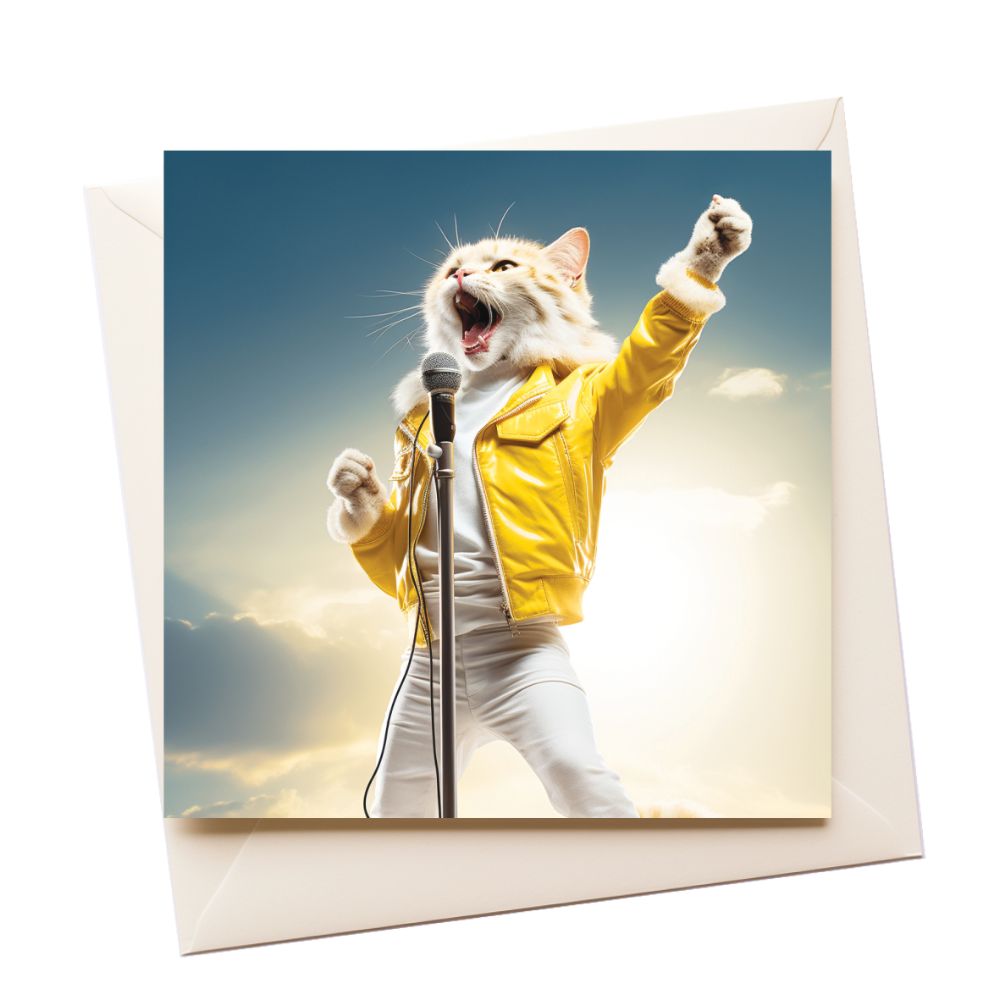 Cat Pop Pose Tourist Greeting Card