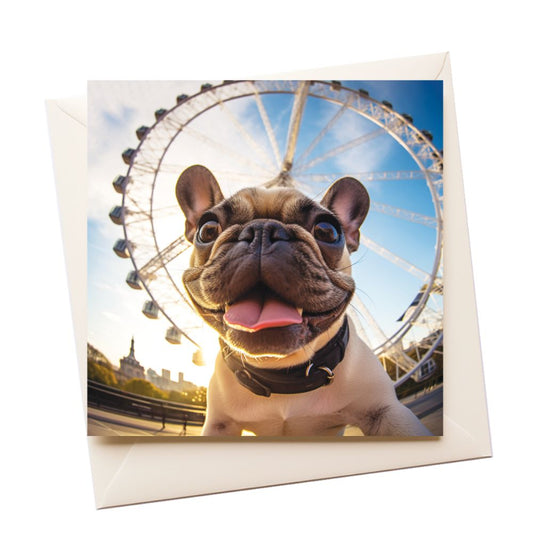 Puppy Pug Tourist Greeting Card