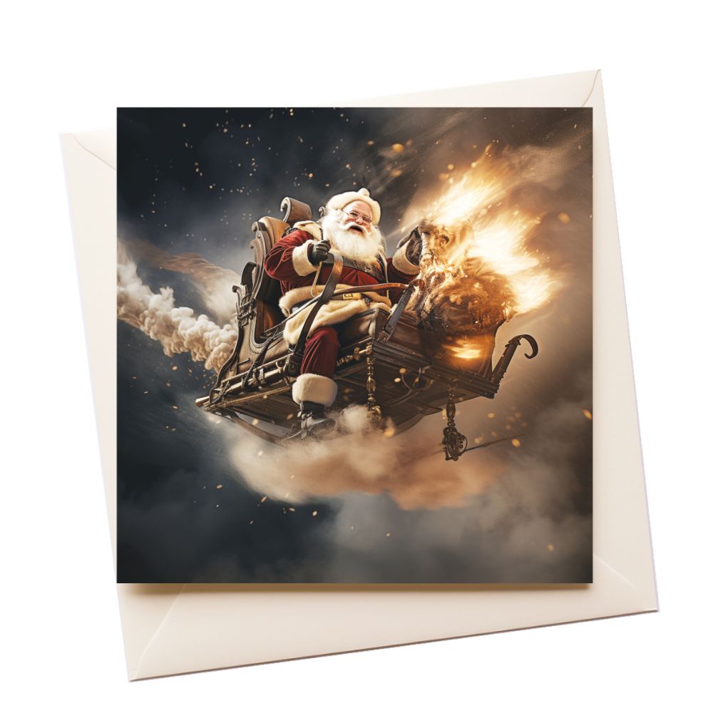 Santa's Sleigh Christmas Greeting Card