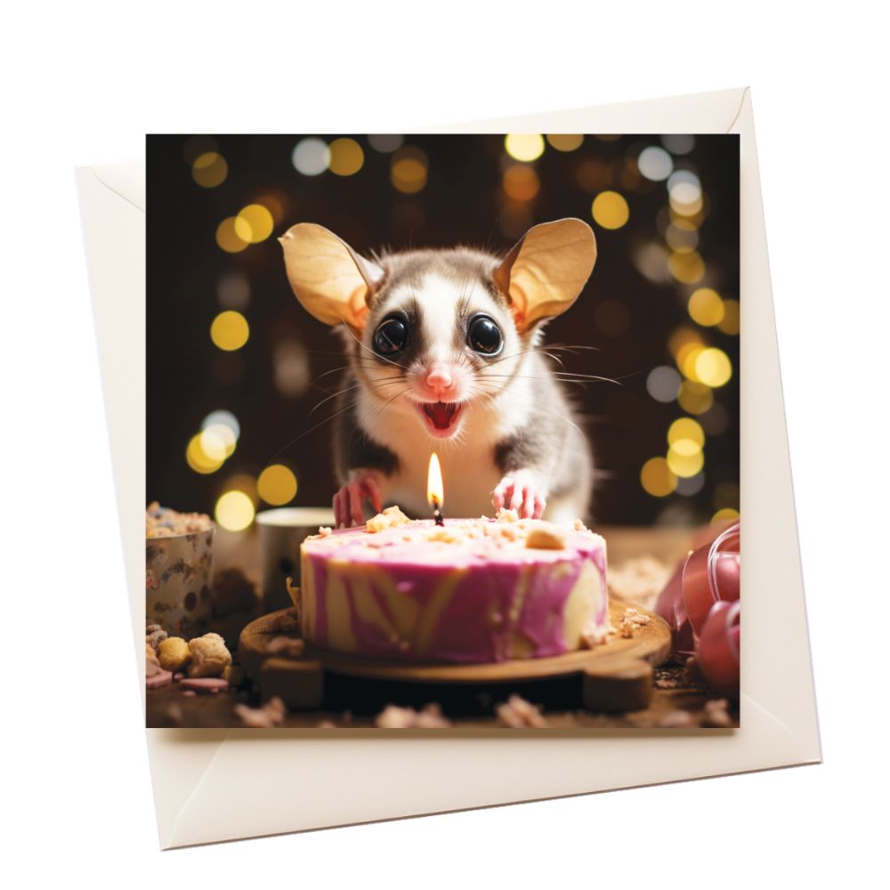 Cute Sugar Glider Birthday Greeting Card