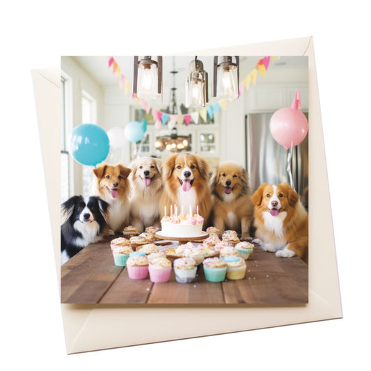 Party Dogs Birthday Greeting Card