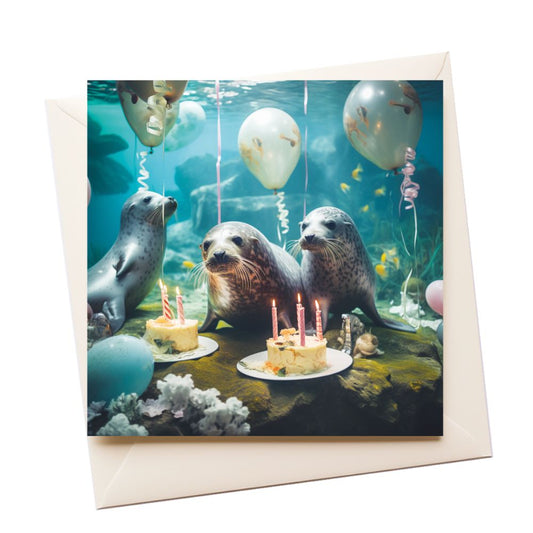Party Seal Birthday Greeting Card