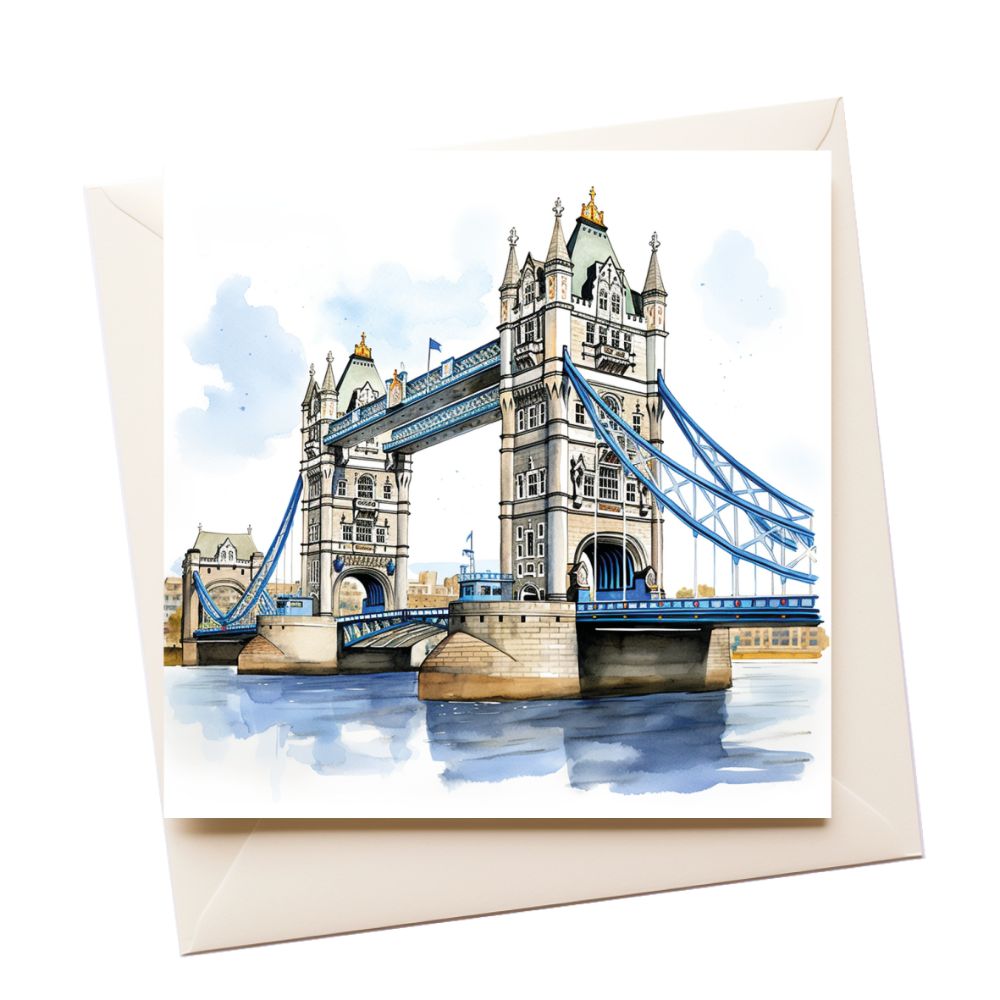 London Bridge Watercolour Greeting Card