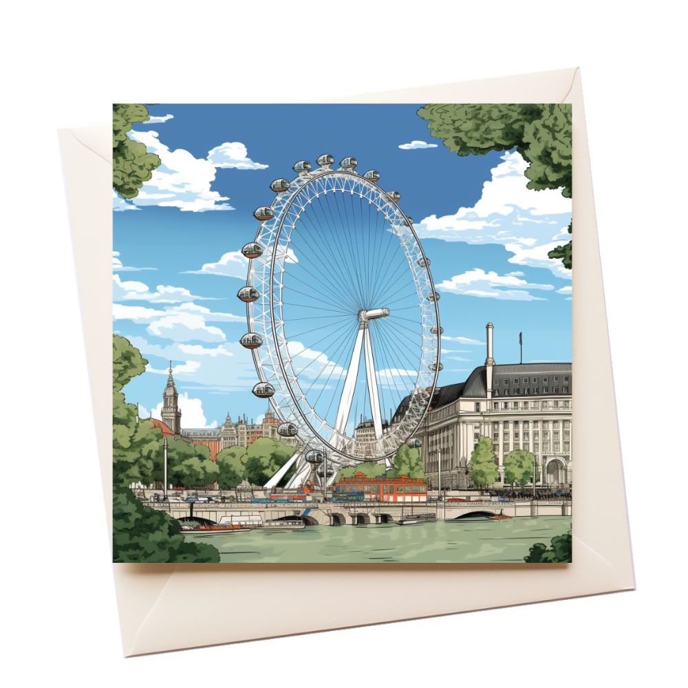 London Eye Comic Greeting Card