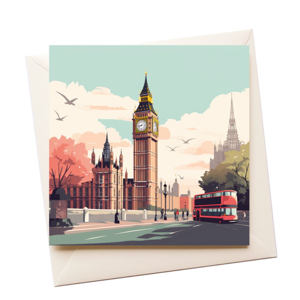 London Big Ben Graphic Art Greeting Card