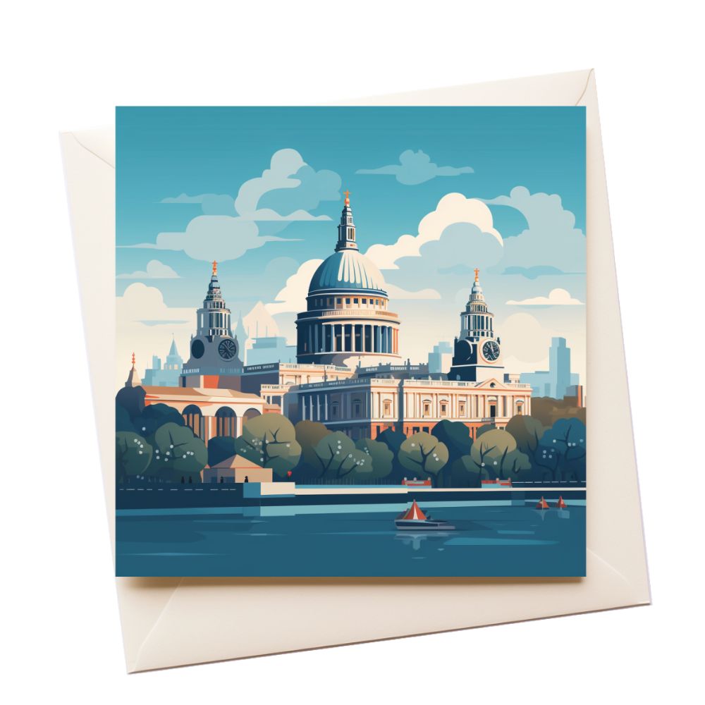London St Pauls Graphic Art Greeting Card