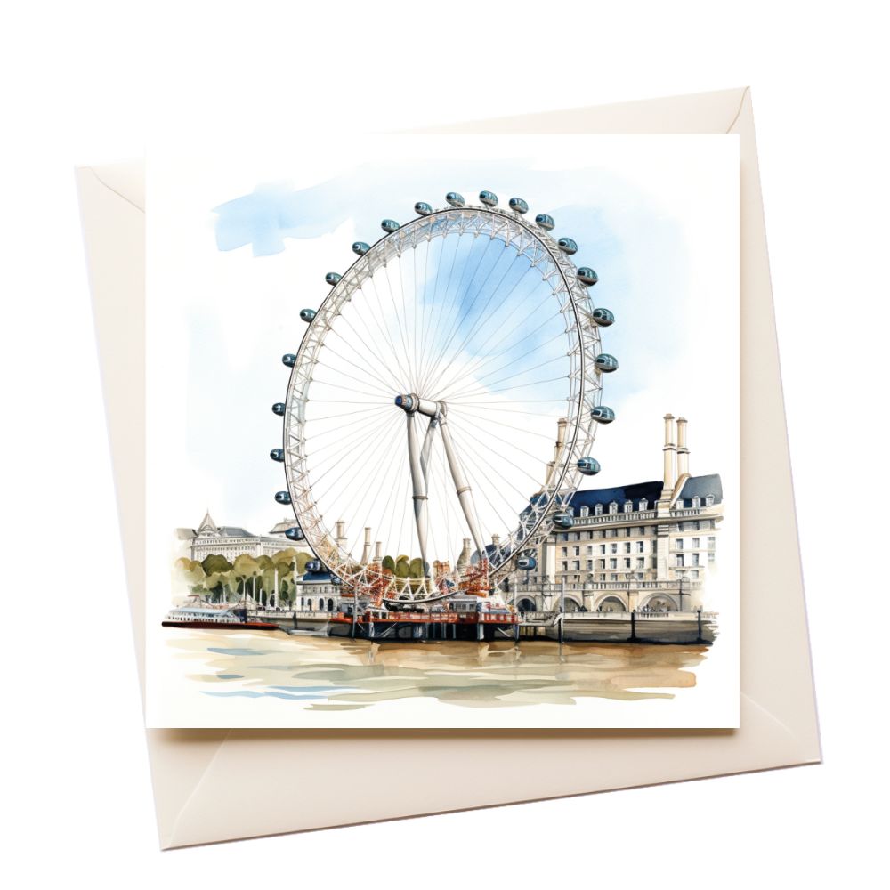 The London Eye Watercolour Greeting Card