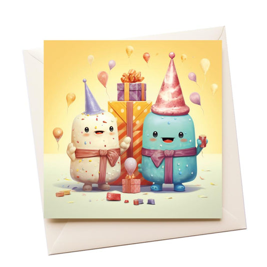Graphic Art Marshmallow Birthday Greeting Card