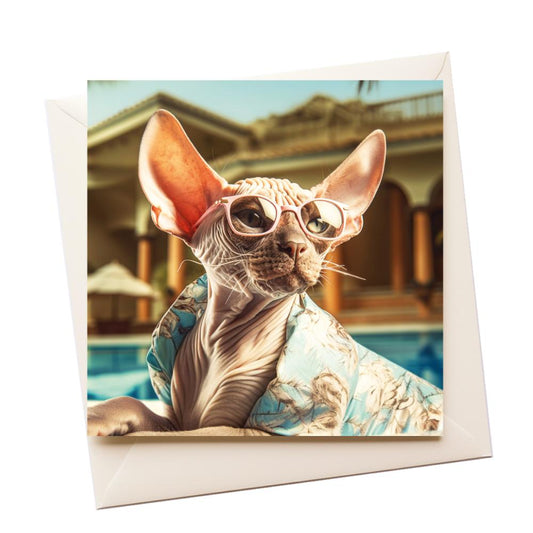 Cat Sphynx Holiday  Greeting Card
