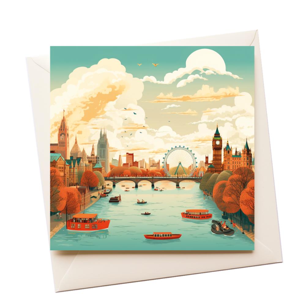 Graphic Art London Skyline Greeting Card