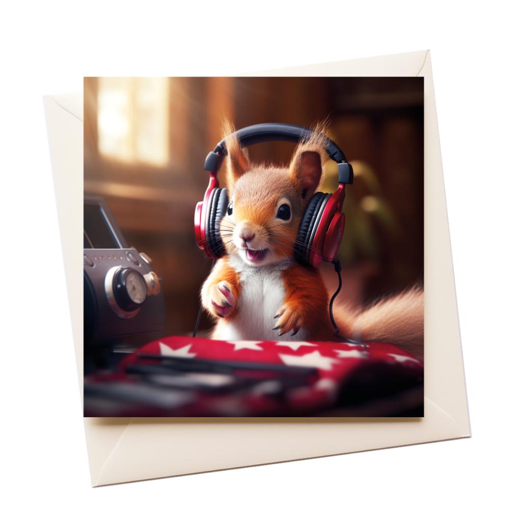 Squirrel Music Greeting Card