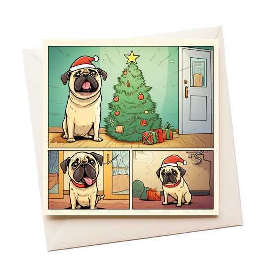 Christmas Comic Grumpy Dog Cartoon Greeting Card