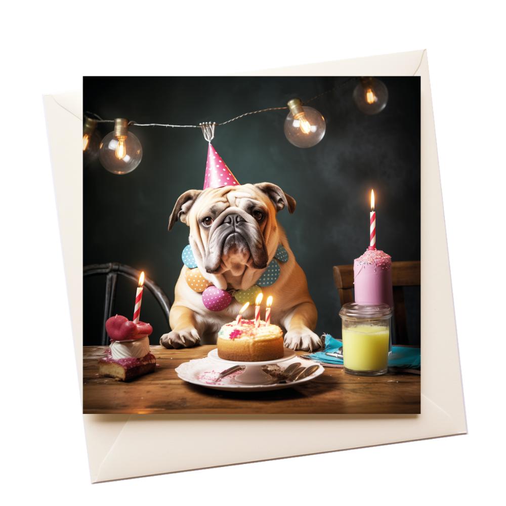 Bulldog Grumpy Greeting Card