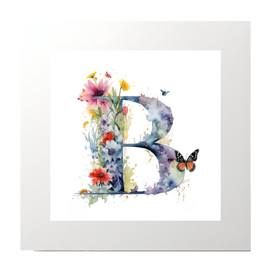 Alphabet Watercolour B Art Print