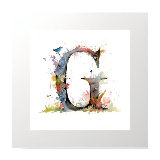 Alphabet Watercolour G Art Print