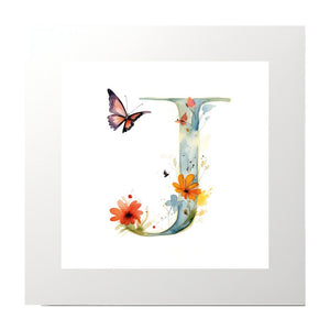 Alphabet Watercolour J Art Print