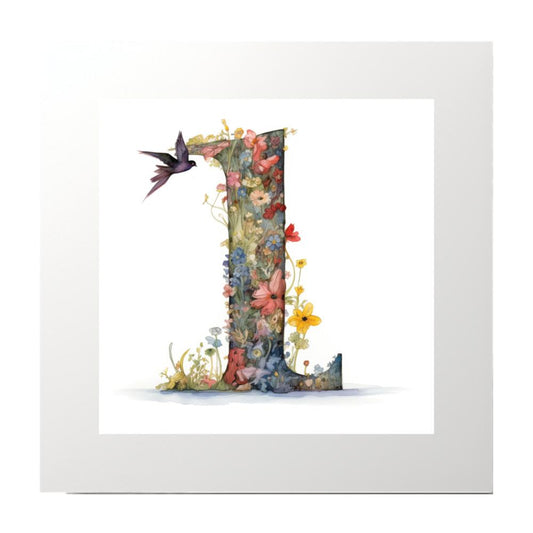 Alphabet Watercolour L Art Print