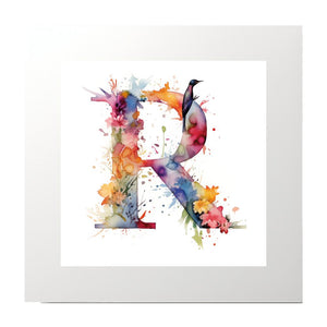Alphabet Watercolour R Art Print