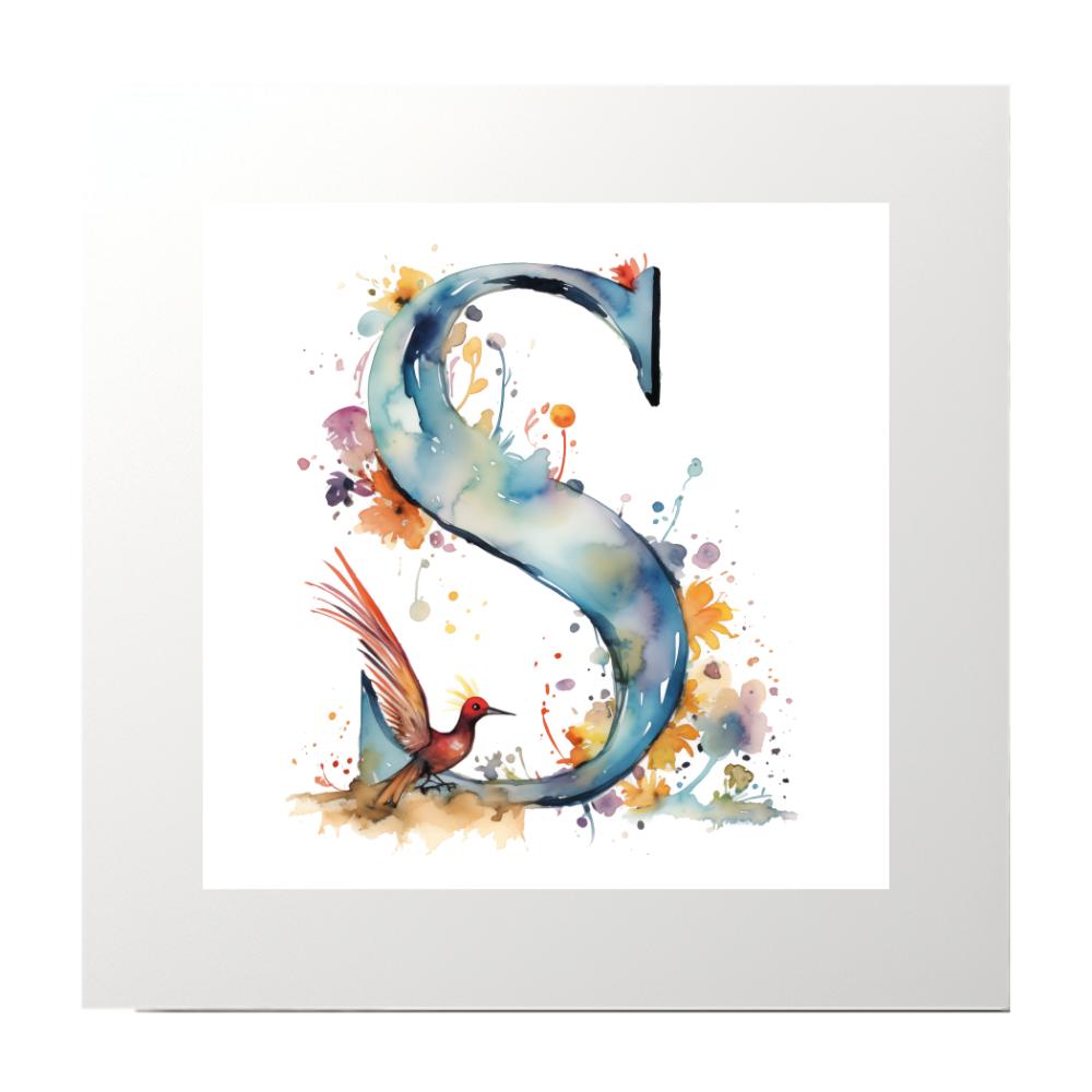 Alphabet Watercolour S Art Print