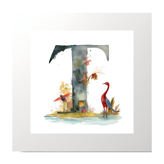 Alphabet Watercolour T Art Print