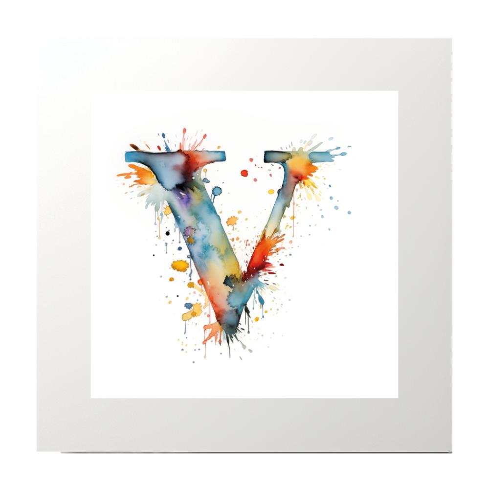 Alphabet Watercolour V Art Print