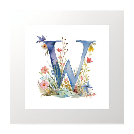Alphabet Watercolour W Art Print