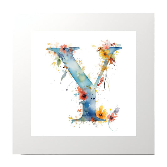 Alphabet Watercolour Y Art Print