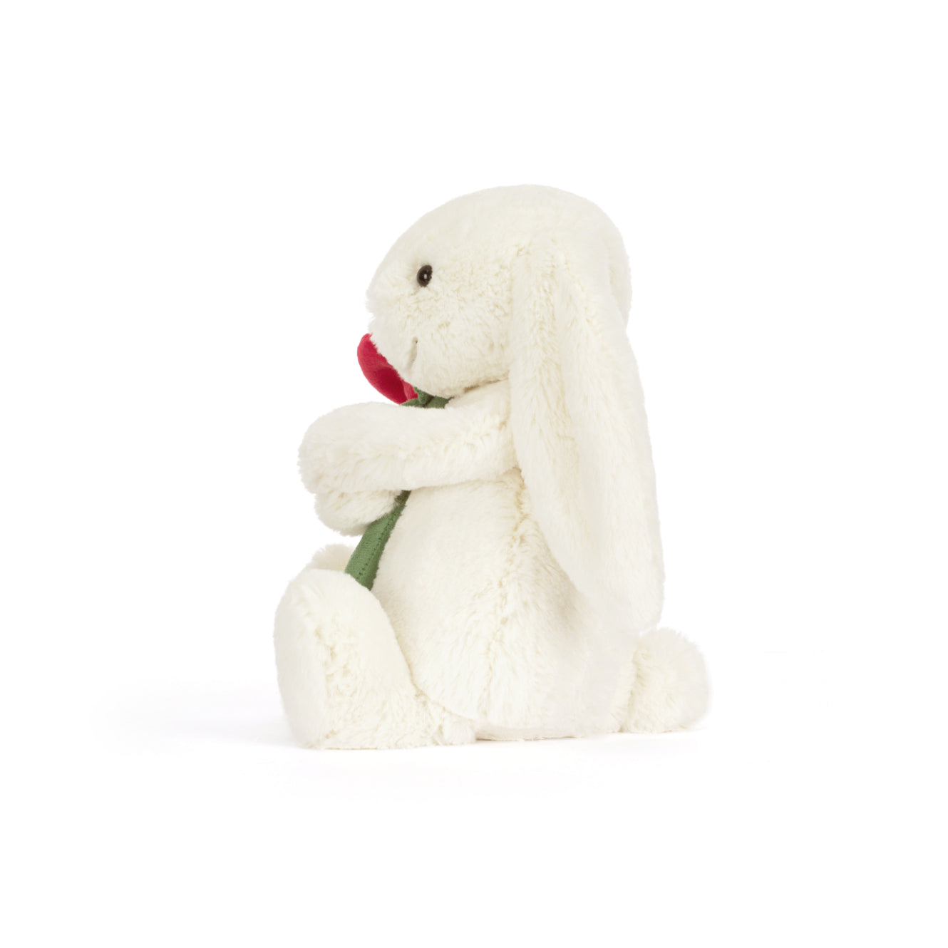 Jellycat Cream Bunny with Red Rose