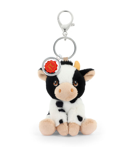 Cow 12cm Bag Charm Soft Toy Keyring