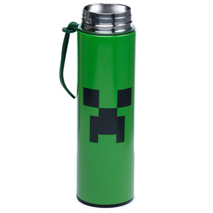 Puckator - Travel Bottle  | Minecraft | Creeper Hot & Cold Digital Thermometer Bottle | 450 ml