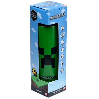 Puckator - Travel Bottle  | Minecraft | Creeper Hot & Cold Digital Thermometer Bottle | 450 ml