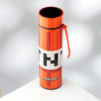 Puckator - Travel Bottle | Minecraft | TNT Hot & Cold Digital Thermometer Bottle